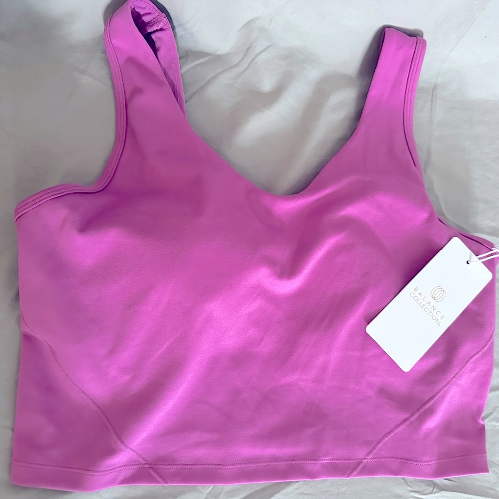 NWT Balance Collection XL double layered in a medium pink color full coverage